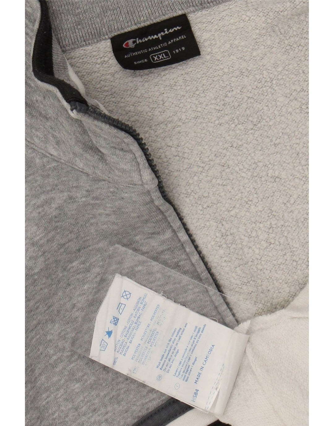 CHAMPION Jaqueta masculina de agasalho 2XL algodão colorblock branco