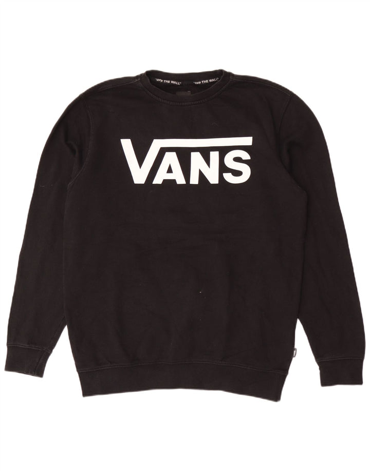 Vans masculino gráfico moletom jumper médio preto algodão