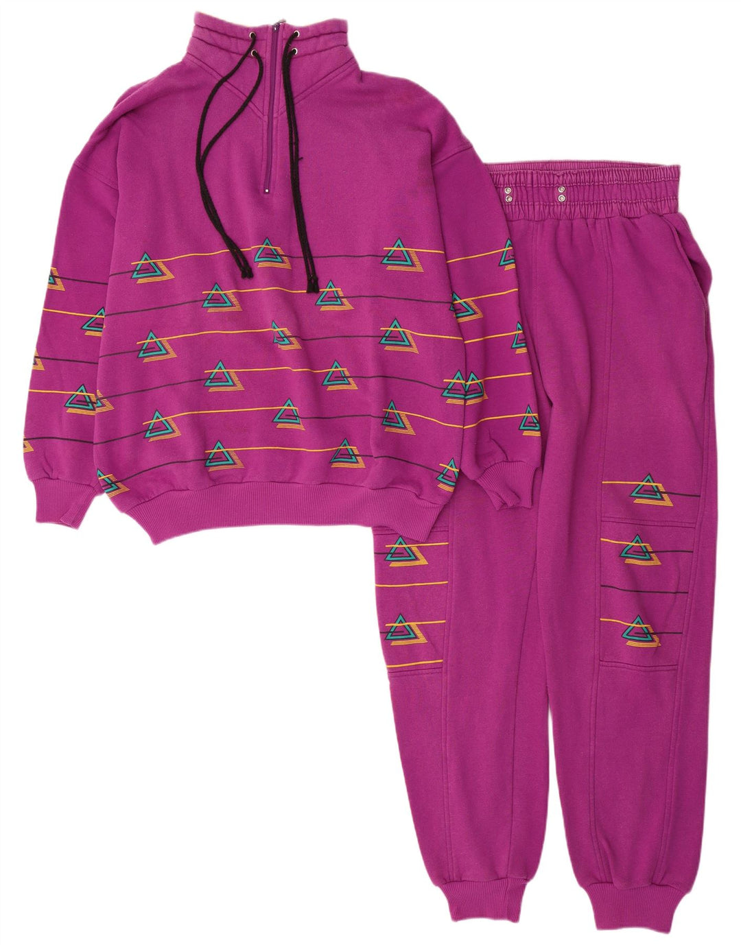 Rodeo feminino gráfico completo agasalho EU 40 médio rosa geométrico retrô
