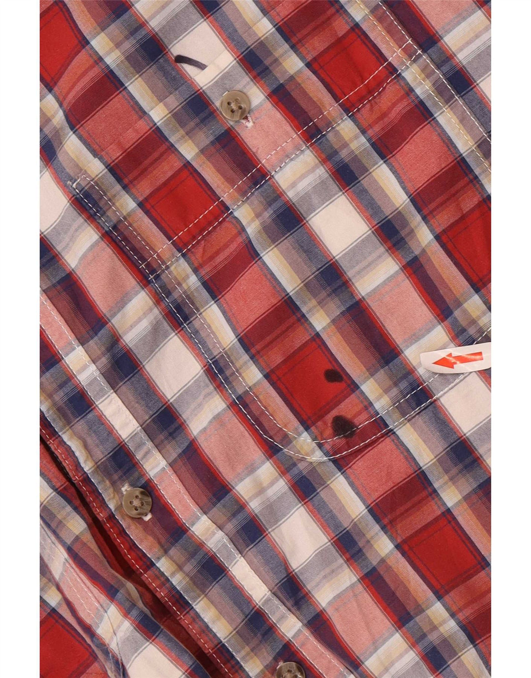 Camisa Wrangler masculina de manga curta XL vermelho xadrez algodão