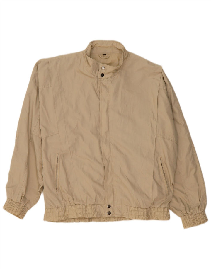 Jaqueta bomber masculina vintage IT 52 XL poliéster bege