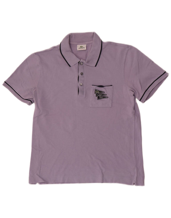 Camisa polo masculina Lacoste tamanho 6 XL algodão roxo