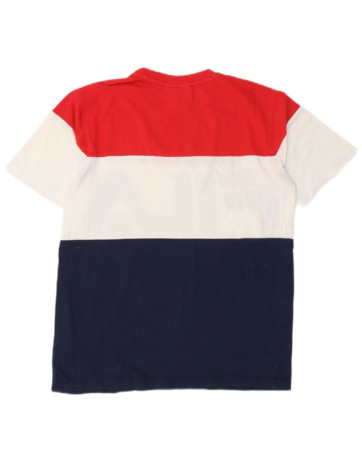 Camiseta masculina gráfica FILA Top pequeno algodão colorblock multicolorido
