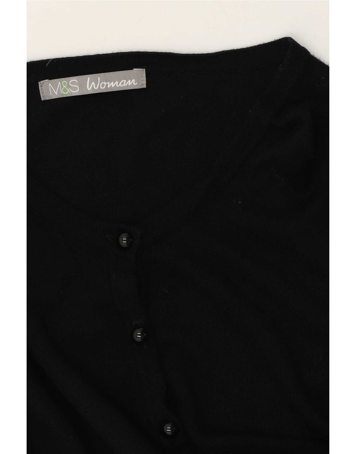 Suéter cardigã feminino Marks & Spencer Reino Unido 16 grande preto