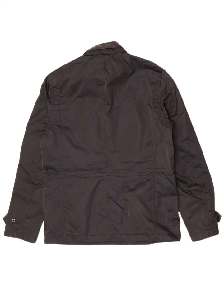 Jaqueta utilitária masculina Zara com capuz UK 38 poliéster preto médio