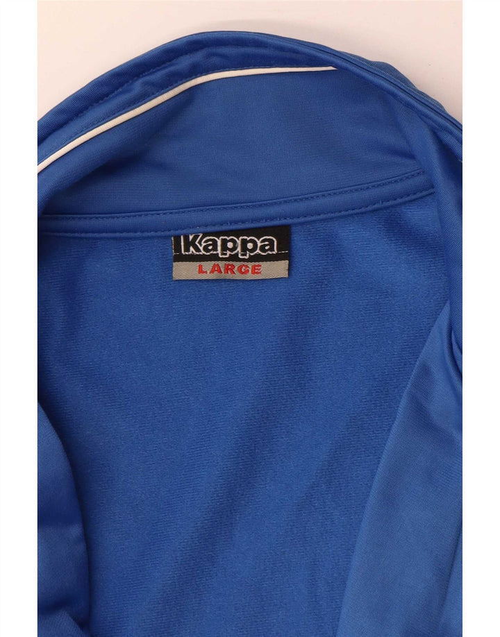 Jaqueta Kappa masculina com agasalho gráfico grande bloco colorido azul