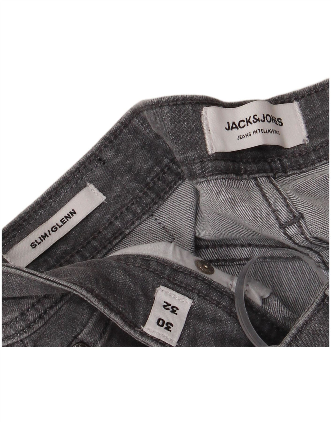 JACK & JONES Masculino GLENN Slim Jeans W30 L32 Algodão Cinza
