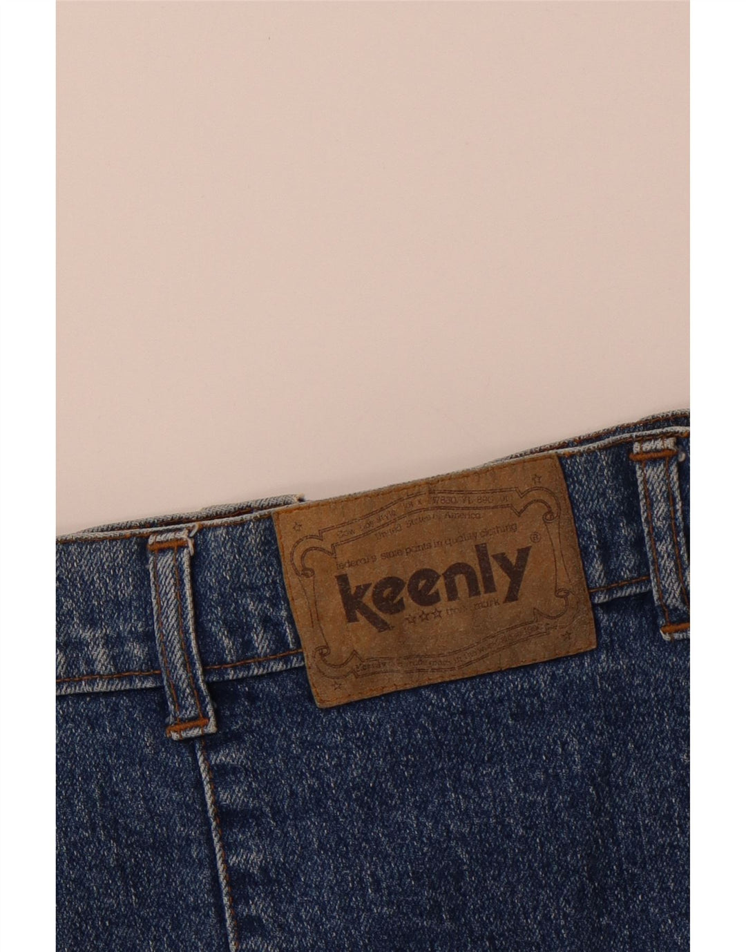 Saia jeans feminina vintage W28 algodão azul médio