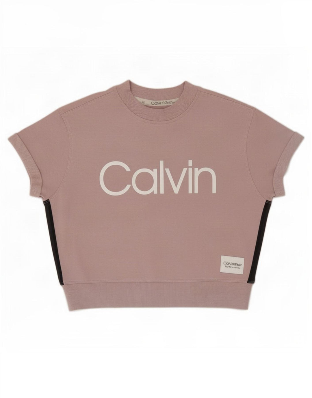 Calvin Klein moletom feminino oversized gráfico jumper UK 14 médio rosa