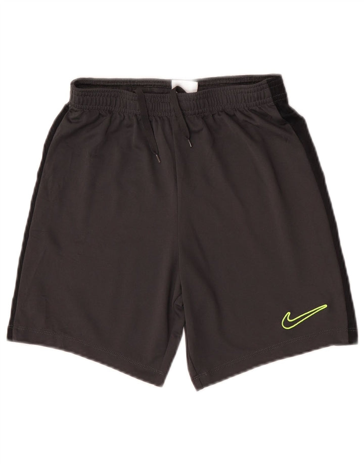 Shorts esportivos Nike Boys 10-11 anos médio preto colorblock poliéster
