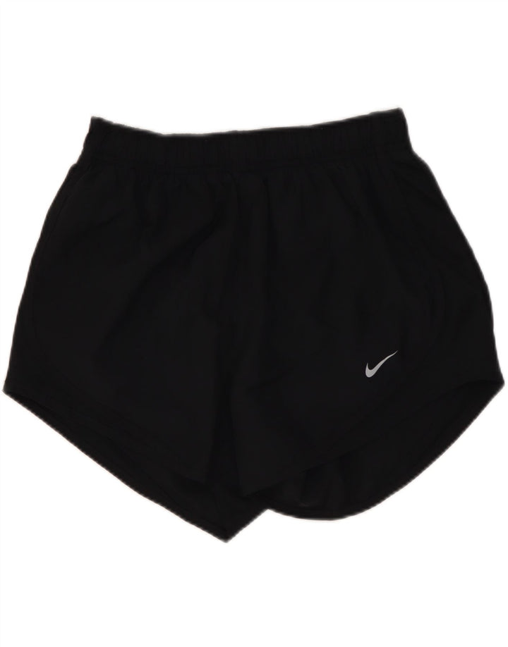 NIKE Womens Dri Fit Sport Shorts UK 10 Pequeno Poliéster Preto
