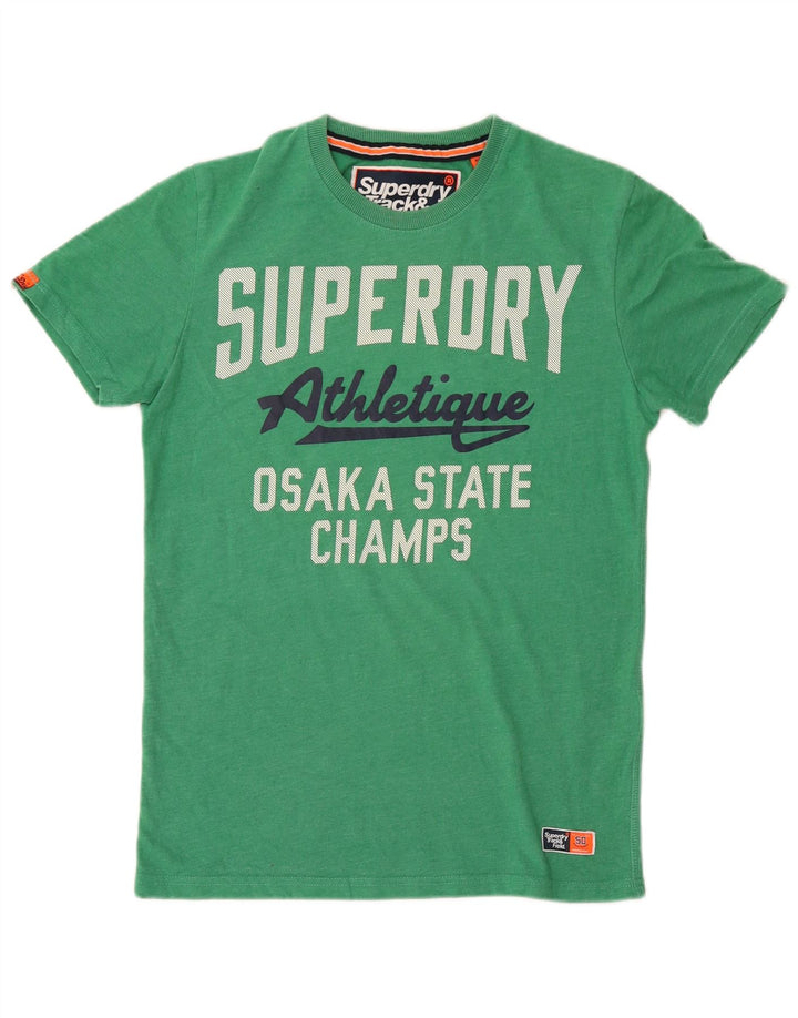 Camiseta gráfica masculina Superdry Top pequeno algodão verde