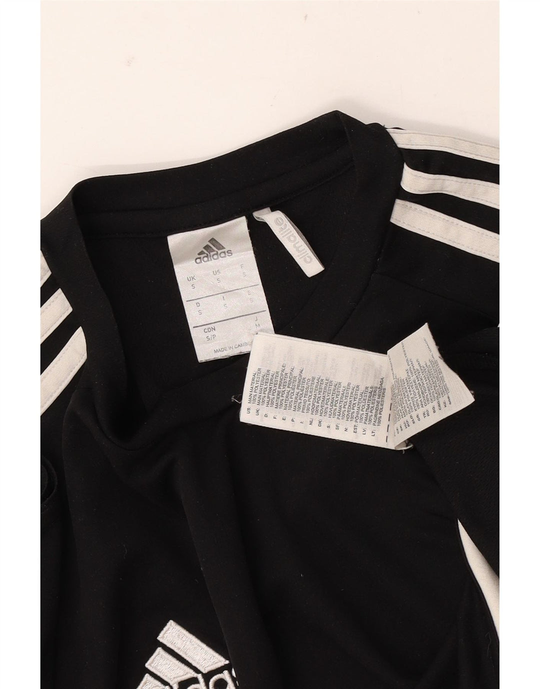 ADIDAS Mens Climalite Camiseta Top Pequeno Preto Colourblock Poliéster