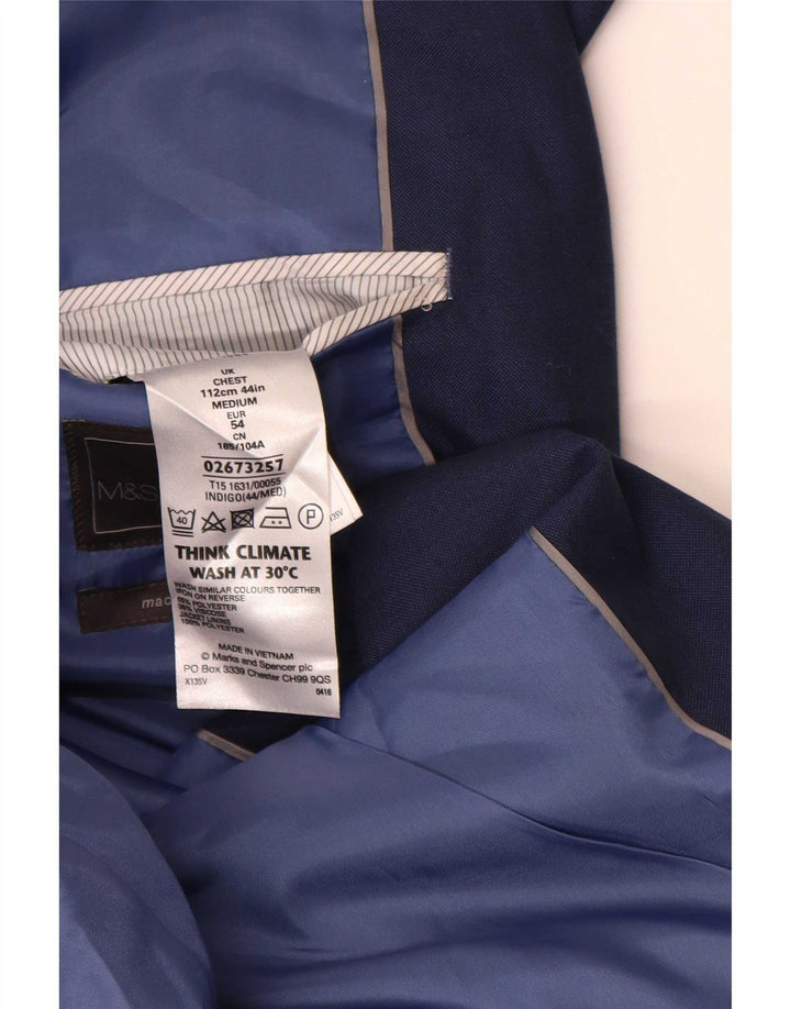 Jaqueta blazer masculina de 2 botões Marks & Spencer Reino Unido 44 XL azul marinho clássico