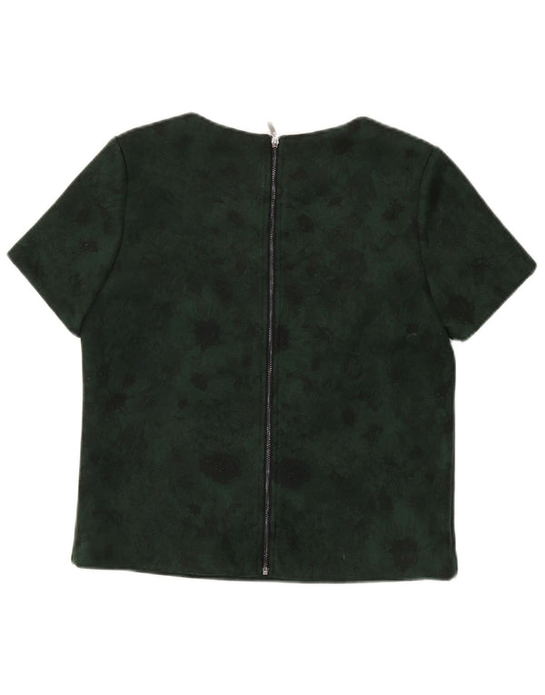 Blusa feminina FRNCH Top UK 16 poliéster floral verde pequeno