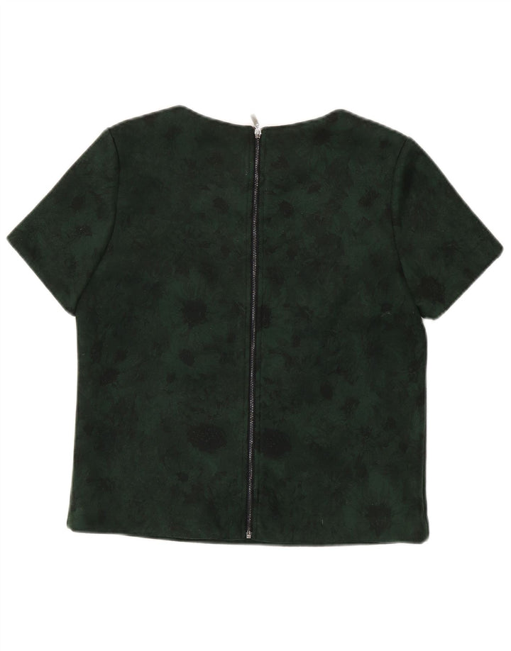 Blusa feminina FRNCH Top UK 16 poliéster floral verde pequeno
