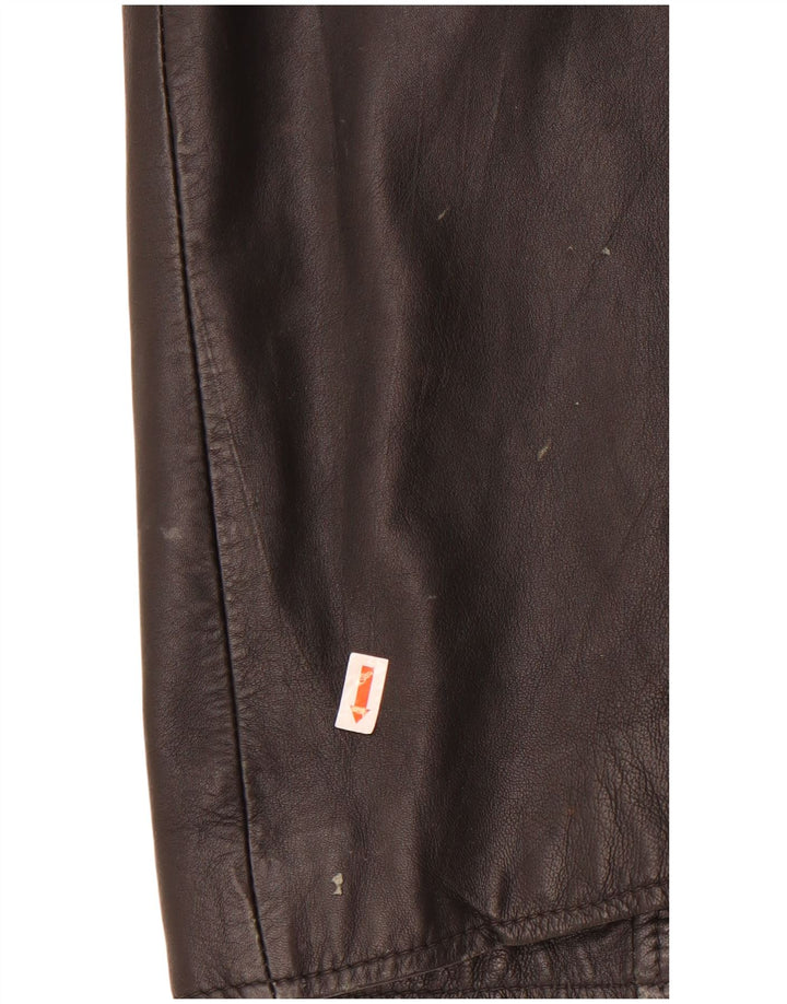 Casaco de couro feminino Gipsy UK 12 marrom médio