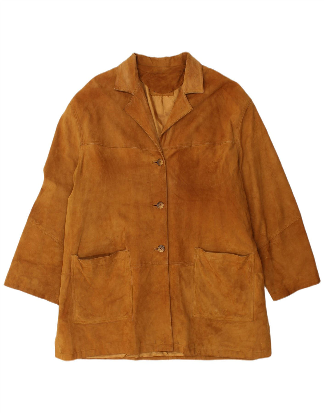 Jaqueta feminina VINTAGE de camurça UK 18 XL couro marrom