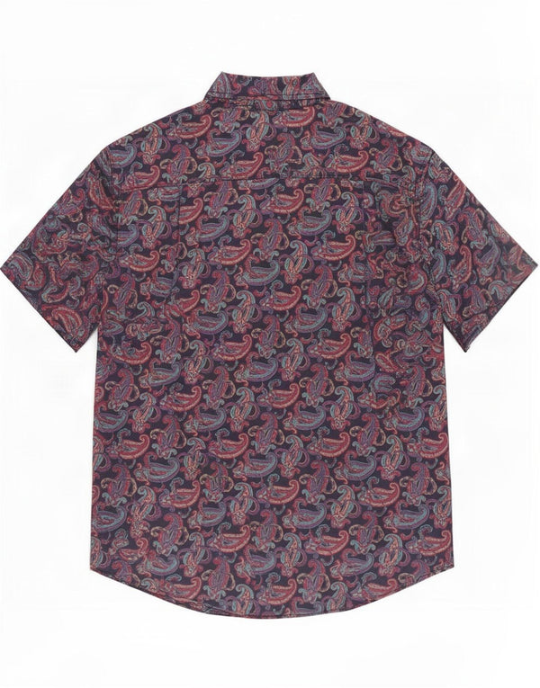 Camisa masculina de manga curta Marnie West 2XL seda paisley multicolorida