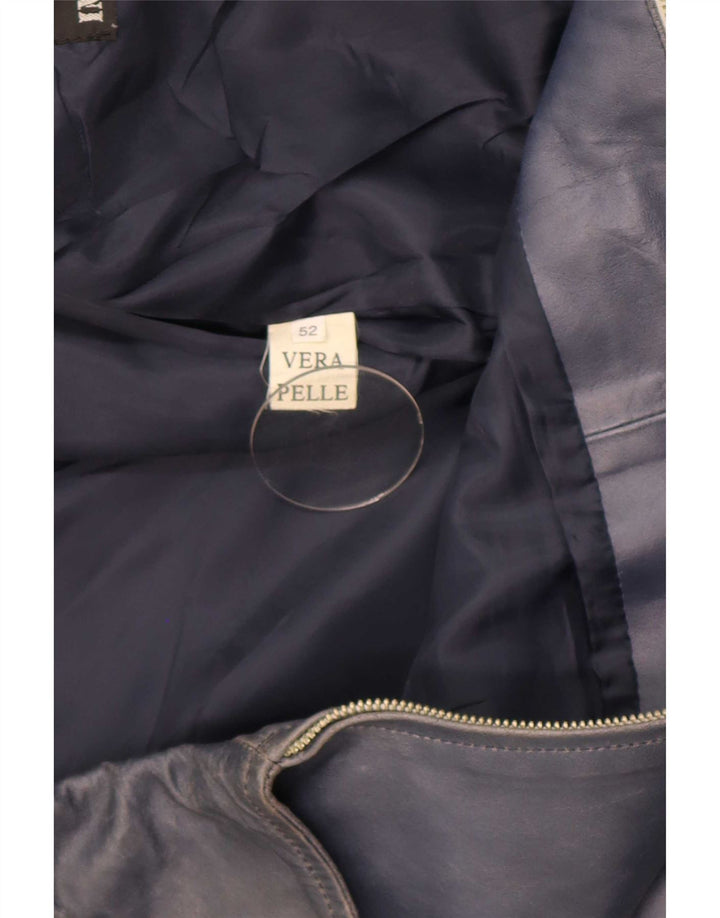 Jaqueta de couro masculina Kiros IT 52 XL azul marinho