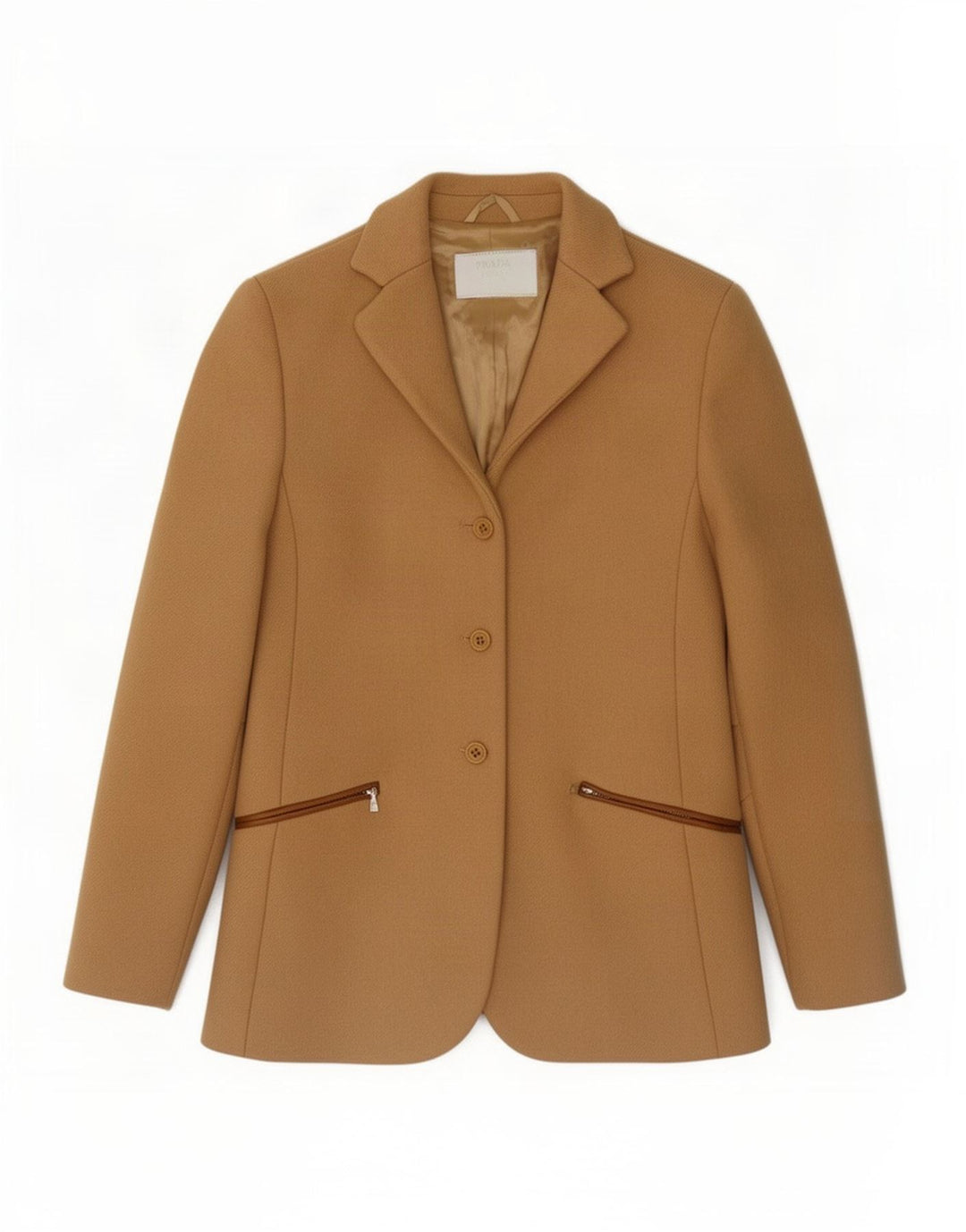 Jaqueta Blazer Prada Feminina com 3 Botões IT 38 XS Bege Lã Clássica