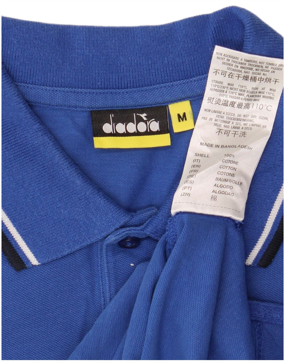 Camisa polo masculina Diadora algodão azul médio