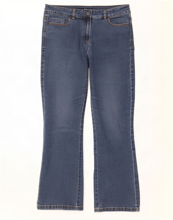 Jeans femininos M&Co Bootcut UK 12 médio W30 L28 algodão azul