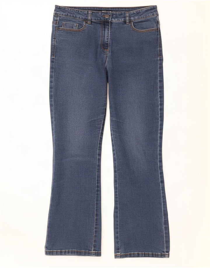 Jeans femininos M&Co Bootcut UK 12 médio W30 L28 algodão azul