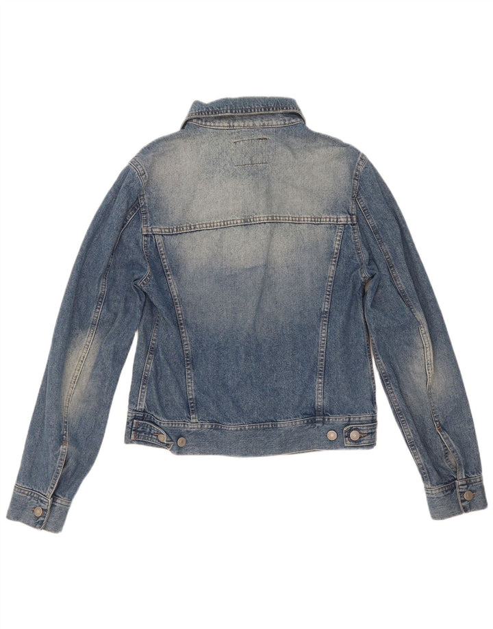 Jaqueta jeans masculina Sisley UK 36 pequeno algodão azul