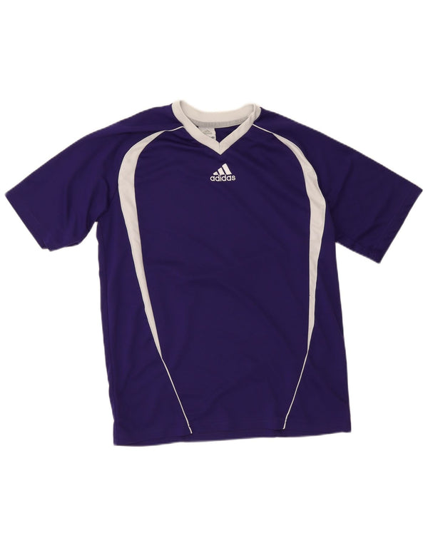 Adidas Mens T-Shirt Top Small Purple Colourblock Polyester