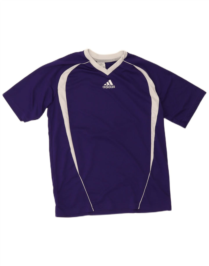 Adidas Mens Camiseta Top Pequeno Roxo Colorblock Poliéster