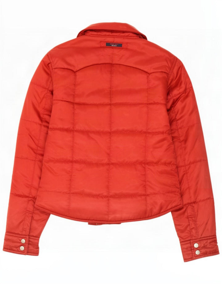 Tommy Hilfiger Jaqueta acolchoada feminina Reino Unido 12 poliéster vermelho médio