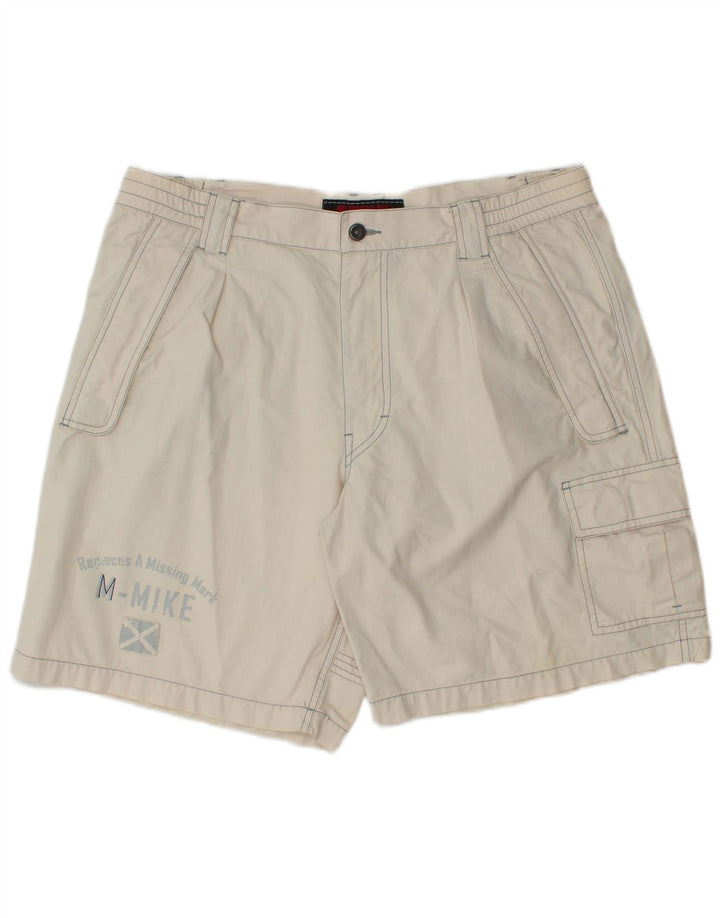Shorts cargo gráfico masculino Murphy & Nye W38 XL algodão branco