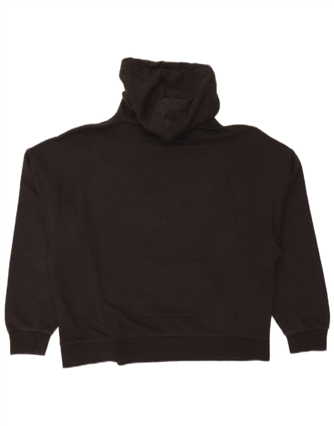 PUMA feminino gráfico moletom com capuz UK 16 grande algodão preto