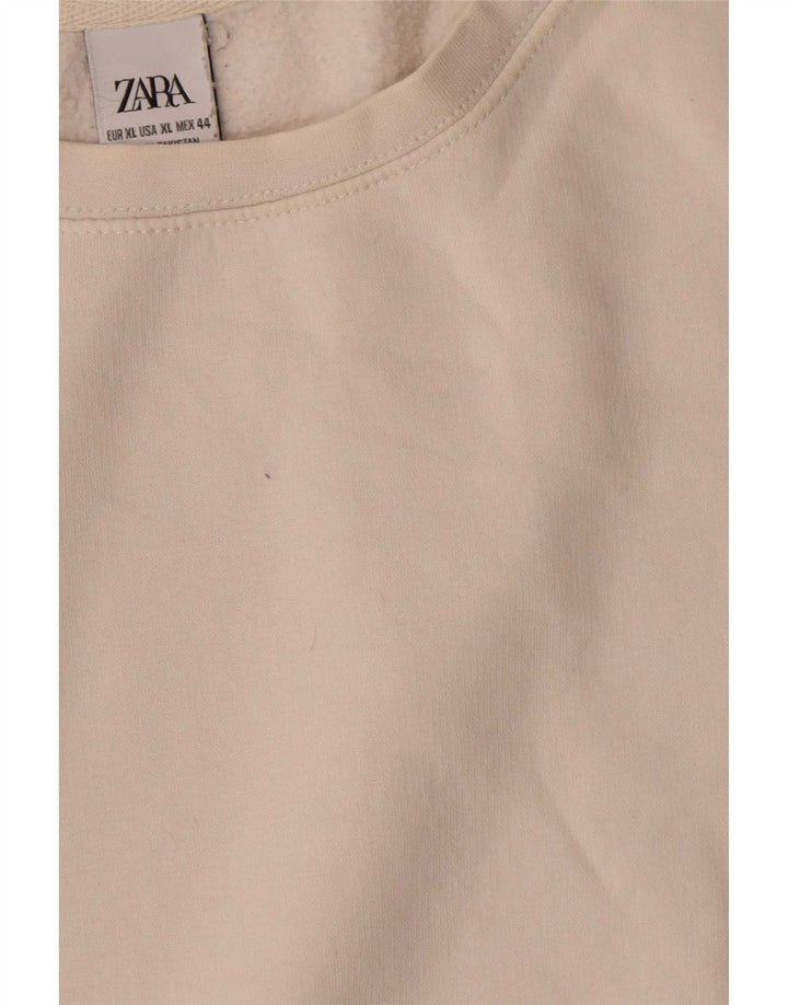 Zara Moletom Masculino Jumper XL Algodão Branco