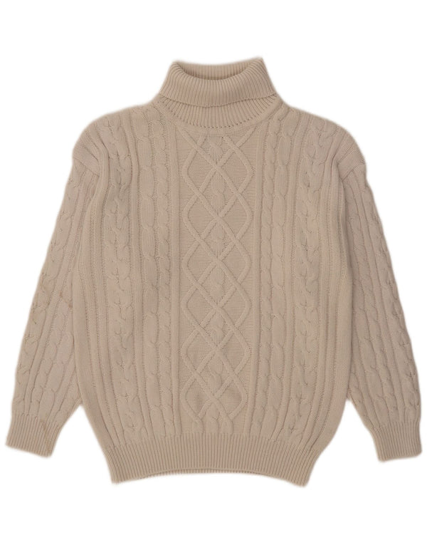 Suéter masculino vintage com gola redonda Reino Unido 42/44 grande acrílico branco
