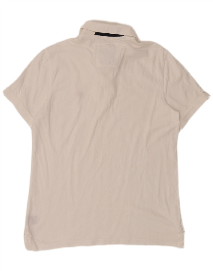 Camisa polo masculina Crew Clothing algodão branco médio