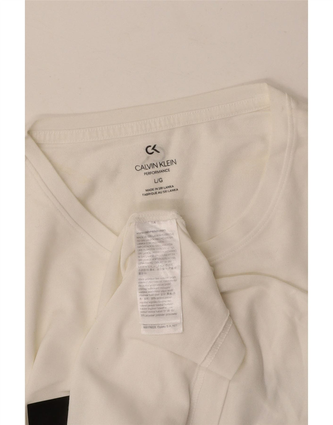 Camiseta masculina CALVIN KLEIN com estampa gráfica grande de algodão colorido branco