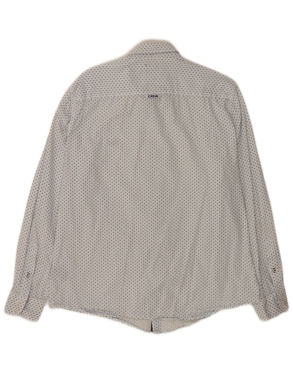 Crew Clothing Mens Camisa Slim Fit Grande Algodão Geométrico Branco
