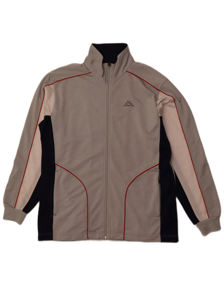 KAPPA Mens Treino Top Jaqueta Grande Poliéster Colourblock Cinza