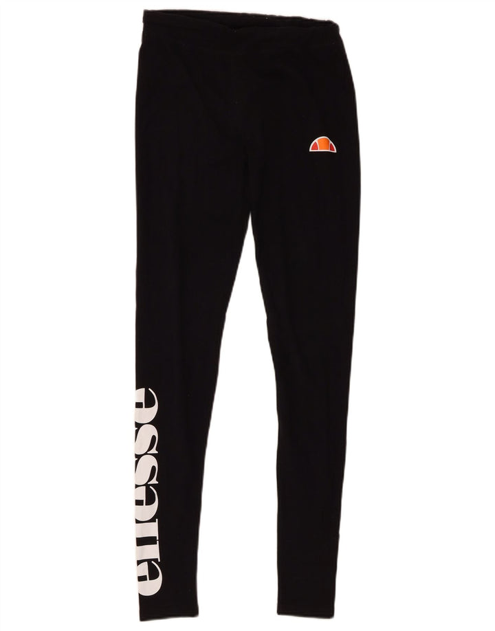 Ellesse Leggings Gráficos Femininos Reino Unido 8 Pequeno Algodão Preto
