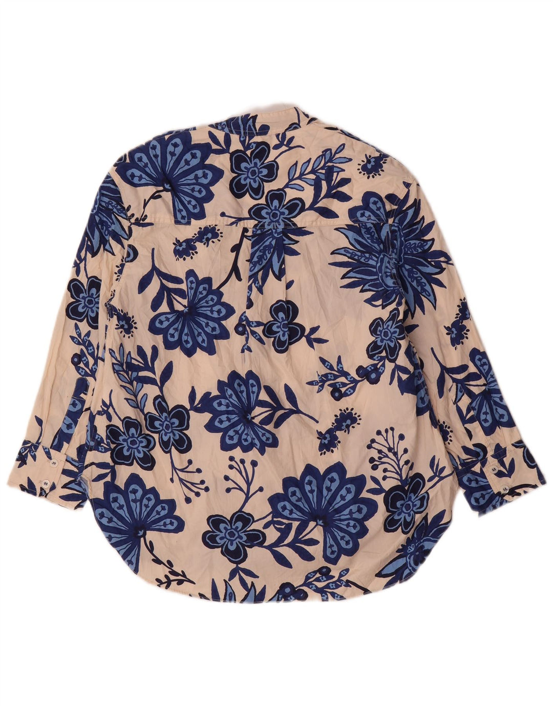 Zara Pulôver Oversized Feminino Reino Unido 6 XS Bege Floral Algodão