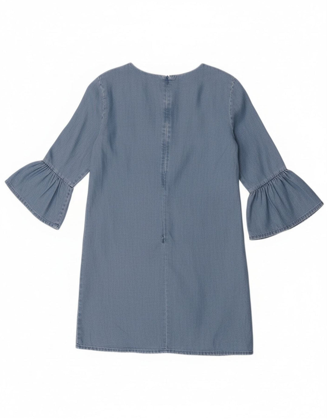 Vestido feminino Zara manga 3/4, Reino Unido 10 pequeno azul Lyocell