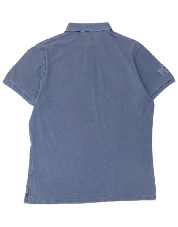 Camisa polo masculina Marlboro Classics grande algodão azul