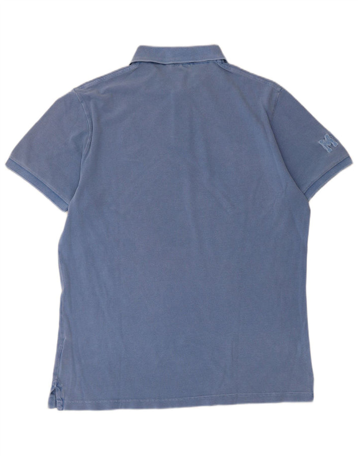 Camisa polo masculina Marlboro Classics grande algodão azul