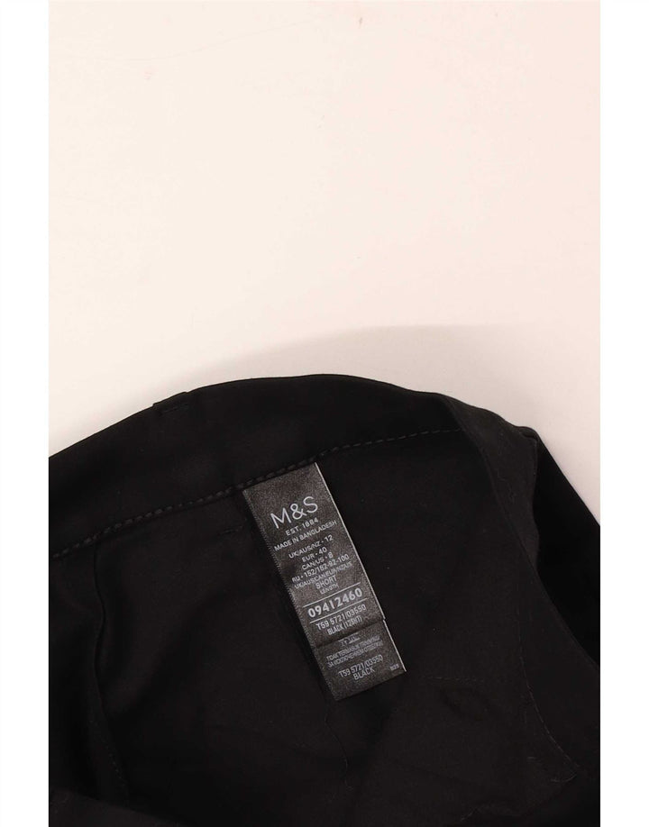 Calças cortadas femininas Marks & Spencer UK 12 médio W30 L24 pretas