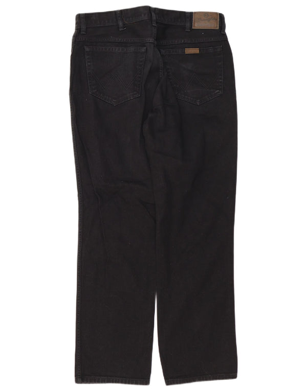 Wrangler masculino regular fit jeans reto W36 L32 algodão preto