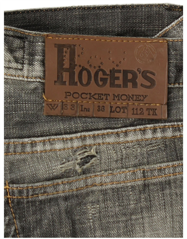 ROY ROGERS Calça jeans reta masculina W33 L36 algodão cinza