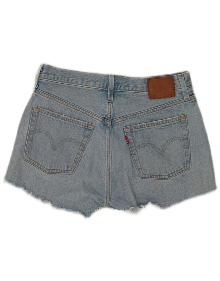 Shorts jeans feminino Levi's W27 pequeno algodão azul