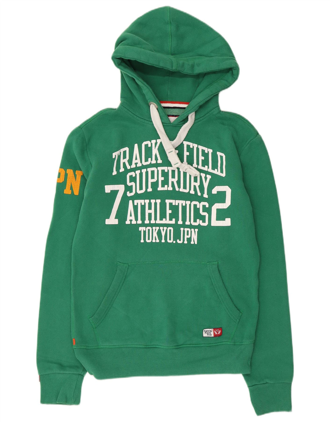 Suéter com capuz gráfico masculino Superdry pequeno algodão verde